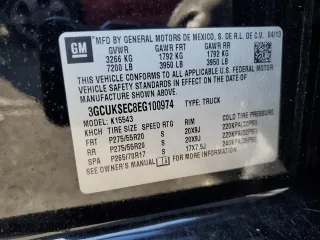 2014 Chevrolet Silverado 1500 LTZ with VIN 3GCUKSEC8EG100974, listed as a Copart auction lot 47840165 with 162,600 mi miles and Salvage Title. Bid and sale history available at carsss.com. Image 12.