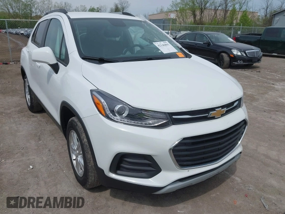 2021 Chevrolet Trax LT with VIN KL7CJPSM5MB369530, listed as a IAAI auction lot 42146885 with 21,906 mi miles and . Bid and sale history available at DreamBid. Image 1.