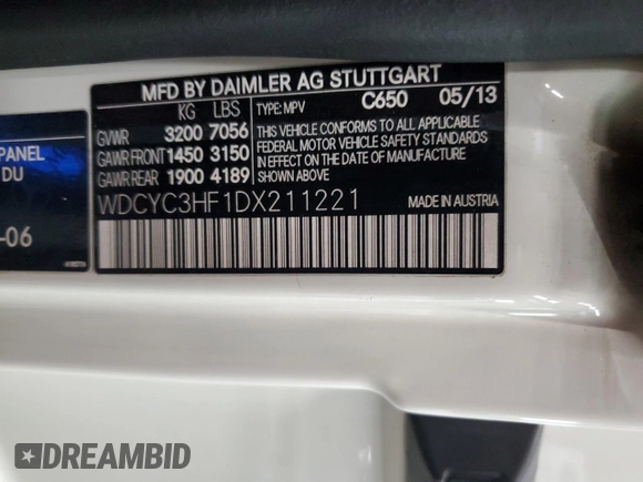2013 Mercedes-Benz G 550 with VIN WDCYC3HF1DX211221, listed as a Copart auction lot 61785985 with 85,863 mi miles and Clean title. Bid and sale history available at DreamBid. Image 13.