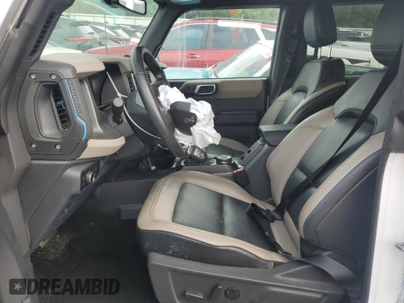 2024 Ford Bronco Wildtrak with VIN 1FMEE2BP9RLA07694, listed as a Copart auction lot 51856335 with 21,102 mi miles and Salvage title. Bid and sale history available at DreamBid. Image 7.