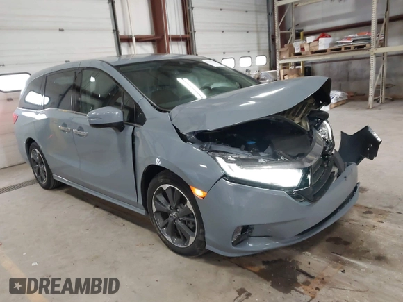 2024 Honda Odyssey Elite with VIN 5FNRL6H9XRB048821, listed as a IAAI auction lot 41500573 with 9,644 mi miles. Bid and sale history available at carsss.com. Image 1.