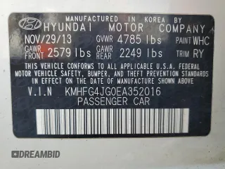 2014 Hyundai Azera с VIN KMHFG4JG0EA352016, выставлен на аукционе Copart как лот 51609895 с пробегом 186 157 миль миль и Чистый • Clean title. История ставок и продаж доступна на DreamBid. Изображение 12.