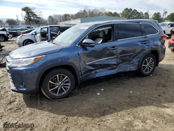 2017 Toyota Highlander XLE with VIN 5TDJZRFH1HS393351, listed as a Copart auction lot 46149615 with 68,985 mi miles and Salvage Title. Bid and sale history available at carsss.com. Image 1.