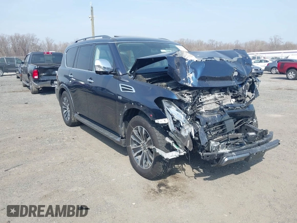 2020 Nissan Armada SL with VIN JN8AY2NDXLX017988, listed as a IAAI auction lot 41803358 with Not Provided miles. Bid and sale history available at carsss.com. Image 1.
