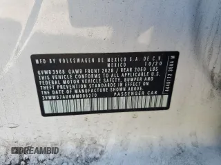 2021 Volkswagen Golf TSI с VIN 3VWW57AU0MM005270, выставлен на аукционе Copart как лот 53454104 с пробегом 76 414 миль миль и . История ставок и продаж доступна на DreamBid. Изображение 12.