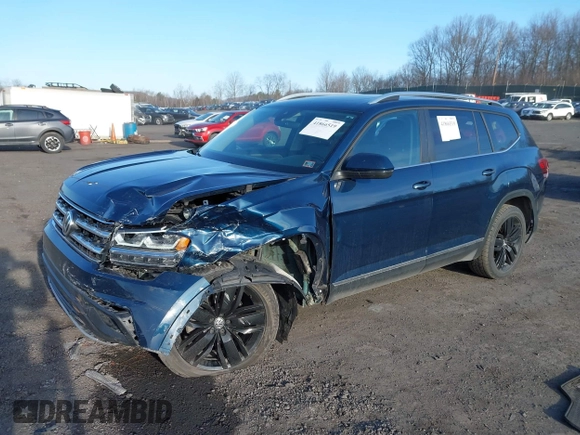 2019 Volkswagen Atlas SEL with VIN 1V2MR2CA9KC608025, listed as a IAAI auction lot 41866519 with 112,477 mi miles and . Bid and sale history available at DreamBid. Image 2.