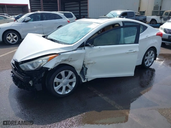2013 Hyundai Elantra GLS PZEV with VIN 5NPDH4AE4DH294023, listed as a IAAI auction lot 41570524 with 1 mi miles. Bid and sale history available at carsss.com. Image 2.