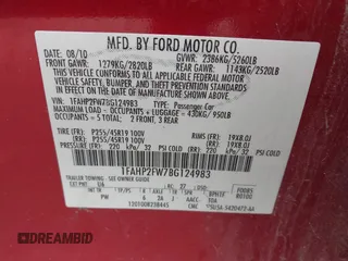 2011 Ford Taurus Limited with VIN 1FAHP2FW7BG124983, listed as a IAAI auction lot 41794287 with 125,969 mi miles and . Bid and sale history available at carsss.com. Image 9.