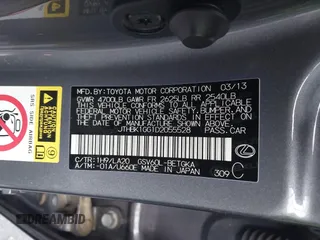 2013 Lexus ES 4dr Sdn with VIN JTHBK1GG1D2055528, listed as a IAAI auction lot 41781276 with 186,228 mi miles. Bid and sale history available at carsss.com. Image 9.