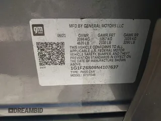 2022 Chevrolet Bolt EUV Premier with VIN 1G1FZ6S09N4107637, listed as a IAAI auction lot 41884747 with 42,156 mi miles. Bid and sale history available at carsss.com. Image 9.