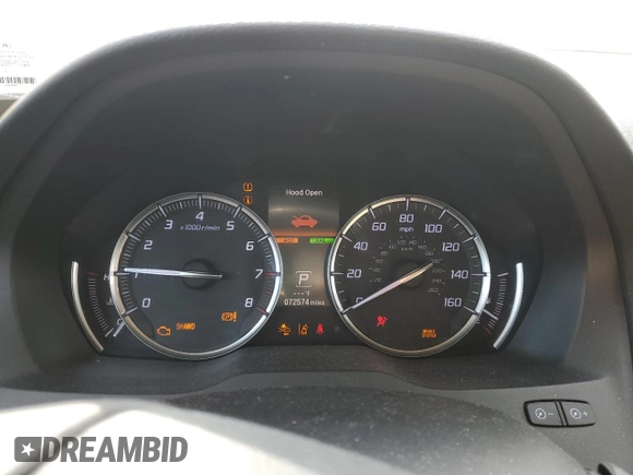 2020 Acura MDX w/Technology Pkg with VIN 5J8YD4H5XLL033025, listed as a Copart auction lot 47289295 with 72,574 mi miles and Salvage Title. Bid and sale history available at carsss.com. Image 9.