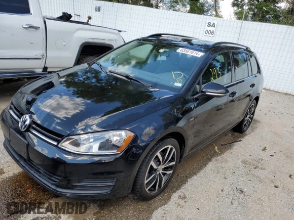 2016 Volkswagen Golf SportWagen TSI S with VIN 3VWC17AU0GM521731, listed as a Copart auction lot 63561814 with 106,812 mi miles and Salvage Title. Bid and sale history available at carsss.com. Image 1.