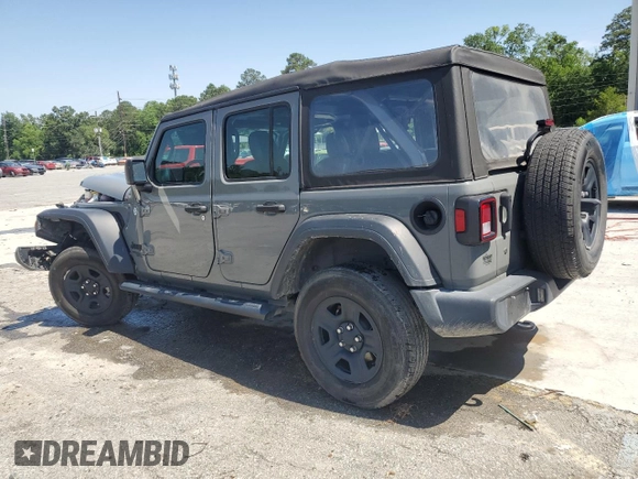 2021 Jeep Wrangler Unlimited Sport S with VIN 1C4HJXDG1MW730308, listed as a Copart auction lot 56921685 with 28,391 mi miles and Salvage title. Bid and sale history available at DreamBid. Image 2.