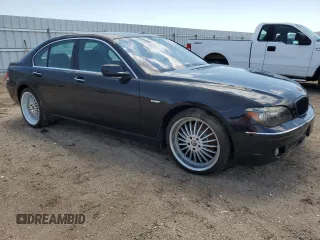 2007 BMW 7 Series 750i with VIN WBAHL83567DT08922, listed as a Copart auction lot 56196245 with 124,095 mi miles and Clean Title. Bid and sale history available at carsss.com. Image 4.