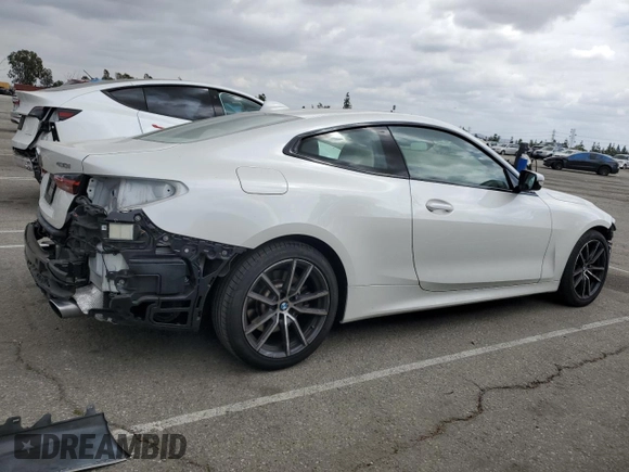 2022 BMW 4 Series 430i xDrive with VIN WBA73AP0XNCJ18822, listed as a Copart auction lot 51019155 with 41,964 mi miles and Salvage title. Bid and sale history available at DreamBid. Image 3.