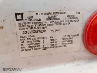 2006 Chevrolet Express Cargo Van with VIN 1GCFG15X261108382, listed as a IAAI auction lot 41585093 with 99,120 mi miles. Bid and sale history available at carsss.com. Image 9.