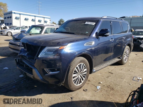 2022 Nissan Armada SL with VIN JN8AY2BB3N9814156, listed as a Copart auction lot 79773334 with 62,860 mi miles and Salvage Title. Bid and sale history available at carsss.com. Image 1.