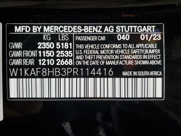 2023 Mercedes-Benz C 43 AMG with VIN W1KAF8HB3PR114416, listed as a Copart auction lot 79769474 with 24,215 mi miles and Salvage Title. Bid and sale history available at DreamBid. Image 13.