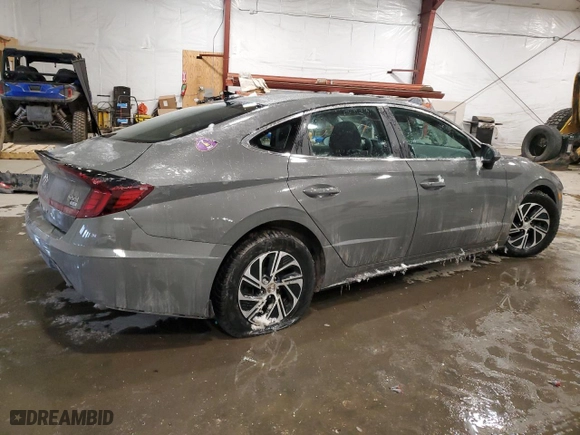 2021 Hyundai Sonata Hybrid Blue with VIN KMHL24JJXMA018121, listed as a Copart auction lot 44162525 with 48,288 mi miles and Salvage Title. Bid and sale history available at carsss.com. Image 3.