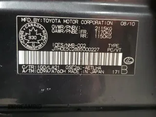 2011 Lexus IS 350 with VIN JTHCE5C28B5000227, listed as a Copart auction lot 46902595 with 109,838 mi miles and Clean title. Bid and sale history available at DreamBid. Image 12.