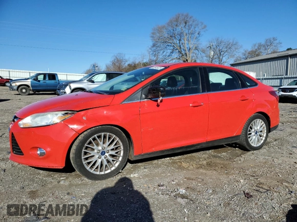 2012 Ford Focus SEL with VIN 1FAHP3H2XCL367292, listed as a Copart auction lot 49845825 with 123,327 mi miles and Salvage Title. Bid and sale history available at carsss.com. Image 1.