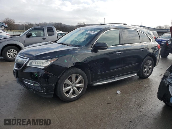 2014 Acura MDX Advance with VIN 5FRYD3H81EB004875, listed as a Copart auction lot 81801454 with 265,982 mi miles and Salvage title. Bid and sale history available at DreamBid. Image 1.