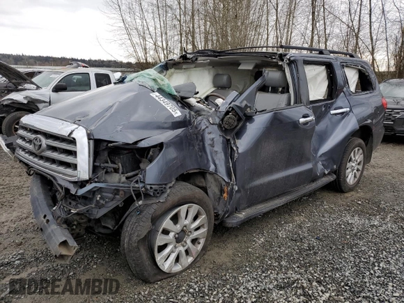 2010 Toyota Sequoia Platinum with VIN 5TDDY5G13AS024314, listed as a Copart auction lot 44349705 with 0 mi miles and Salvage Title. Bid and sale history available at carsss.com. Image 1.