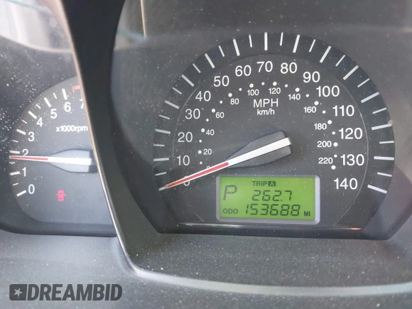 2009 Kia Spectra EX with VIN KNAFE222695588022, listed as a IAAI auction lot 42106609 with 153,688 mi miles. Bid and sale history available at carsss.com. Image 15.