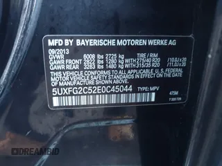 2014 BMW X6 xDrive35i with VIN 5UXFG2C52E0C45044, listed as a IAAI auction lot 41711013 with 120,840 mi miles. Bid and sale history available at carsss.com. Image 9.