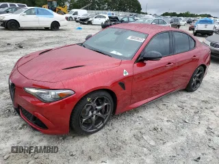2022 Alfa Romeo Giulia Quadrifoglio with VIN ZARFAMEV2N7660872, listed as a Copart auction lot 56855623 with 14,720 mi miles and . Bid and sale history available at DreamBid. Image 1.