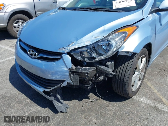 2012 Hyundai Elantra Limited with VIN KMHDH4AE7CU411271, listed as a IAAI auction lot 41840773 with 93,602 mi miles. Bid and sale history available at carsss.com. Image 6.