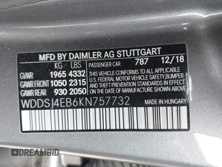 2019 Mercedes-Benz CLA with VIN WDDSJ4EB6KN757732, listed as a IAAI auction lot 41576672 with 69,770 mi miles. Bid and sale history available at carsss.com. Image 9.