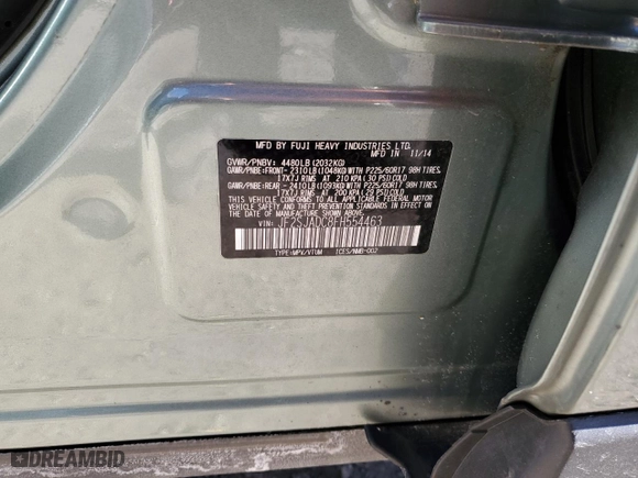 2015 Subaru Forester 2.5i Premium with VIN JF2SJADC8FH554463, listed as a Copart auction lot 42779295 with 0 mi miles and Salvage Title. Bid and sale history available at carsss.com. Image 16.
