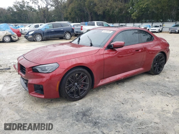 2025 BMW M2 with VIN 3MF23DM08S8F02990, listed as a Copart auction lot 46709765 with 4,373 mi miles and Salvage Title. Bid and sale history available at carsss.com. Image 1.