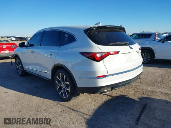 2022 Acura MDX w/Technology Package with VIN 5J8YD9H45NL009674, listed as a IAAI auction lot 41251825 with 38,635 mi miles. Bid and sale history available at carsss.com. Image 3.