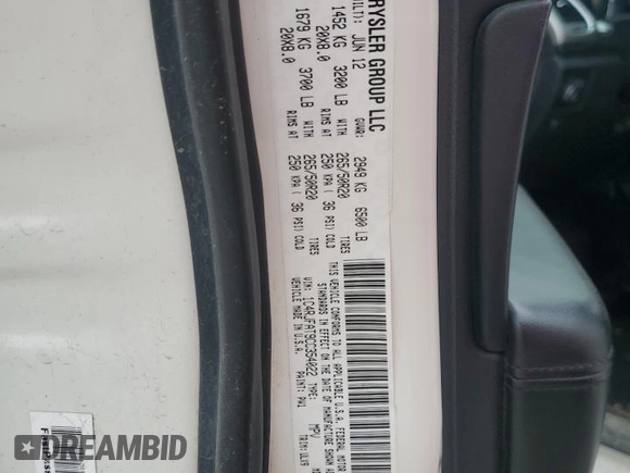 2012 Jeep Grand Cherokee Laredo with VIN 1C4RJFAT9CC354022, listed as a Copart auction lot 50059855 with 205,541 mi miles and Salvage Title. Bid and sale history available at carsss.com. Image 13.