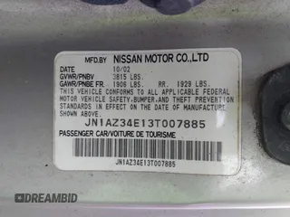 2003 Nissan 350Z Touring z VIN JN1AZ34E13T007885, wystawiony jako IAAI lot #41567717 z przebiegiem 149 279 mil mil oraz . Historia ofert i sprzedaży dostępna na DreamBid. Obrazek 9.