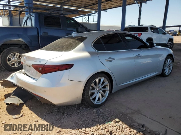 2019 Alfa Romeo Giulia with VIN ZARFAMAN4K7621573, listed as a Copart auction lot 60509535 with Not provided miles and Salvage title. Bid and sale history available at DreamBid. Image 3.