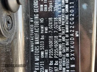 2012 Kia Sorento EX with VIN 5XYKUDA22CG201112, listed as a Copart auction lot 48316305 with 181,177 mi miles and Salvage Title. Bid and sale history available at carsss.com. Image 13.