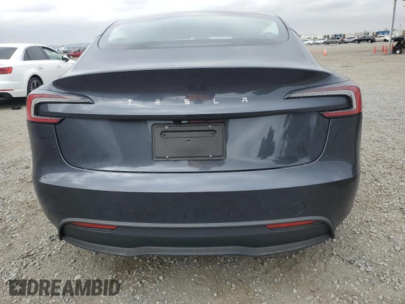2025 Tesla Model 3 Long Range with VIN 5YJ3E1EA5SF918823, listed as a Copart auction lot 55966905 with 3,754 mi miles and Salvage title. Bid and sale history available at DreamBid. Image 6.