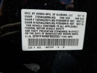 2015 Honda Pilot Touring with VIN 5FNYF4H90FB032551, listed as a Copart auction lot 49572465 with 135,656 mi miles and Salvage Title. Bid and sale history available at DreamBid. Image 13.