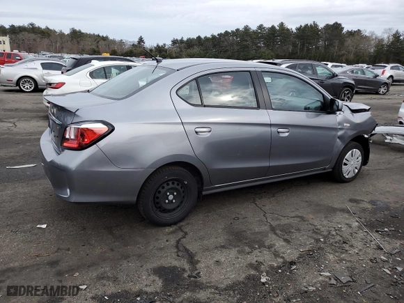 2022 Mitsubishi Mirage G4 ES with VIN ML32FUFJ9NHF02373, listed as a Copart auction lot 47638725 with 23,517 mi miles and Salvage Title. Bid and sale history available at carsss.com. Image 3.