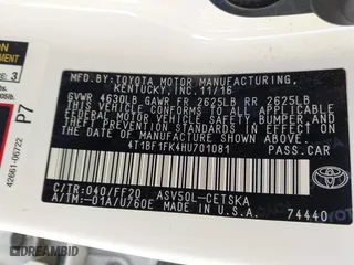 2017 Toyota Camry XLE with VIN 4T1BF1FK4HU701081, listed as a IAAI auction lot 41576380 with 75,426 mi miles. Bid and sale history available at carsss.com. Image 9.