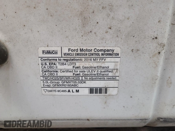 2016 Ford F-150 XLT with VIN 1FTFX1EF7GKD19449, listed as a IAAI auction lot 42665584 with 242,059 mi miles and . Bid and sale history available at DreamBid. Image 49.