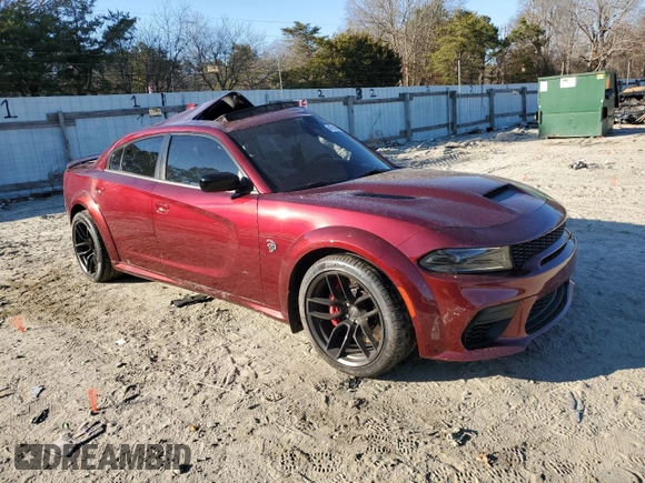 2023 Dodge Charger SRT Hellcat Widebody Jailbreak with VIN 2C3CDXL9XPH686532, listed as a Copart auction lot 47539245 with 7,490 mi miles and Salvage Title. Bid and sale history available at carsss.com. Image 4.