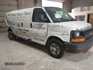 2008 Chevrolet Express Cargo with VIN 1GCGG29C281130323, listed as a IAAI auction lot 42442082 with 209,211 mi miles and . Bid and sale history available at DreamBid. Image 1.