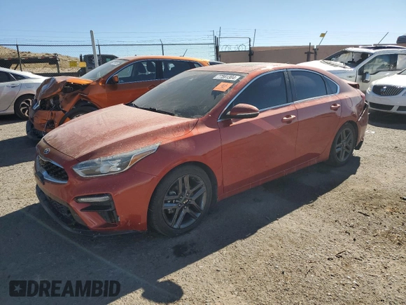 2019 Kia Forte EX with VIN 3KPF54AD3KE070316, listed as a Copart auction lot 77591304 with 0 mi miles and Salvage Title. Bid and sale history available at carsss.com. Image 1.