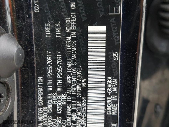 2017 Toyota 4Runner SR5 with VIN JTEZU5JR9H5153864, listed as a Copart auction lot 74784964 with 119,820 mi miles and Salvage Title. Bid and sale history available at carsss.com. Image 13.