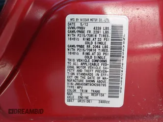 2012 Nissan Rogue S with VIN JN8AS5MT9CW298795, listed as a IAAI auction lot 42015138 with 178,333 mi miles. Bid and sale history available at carsss.com. Image 9.