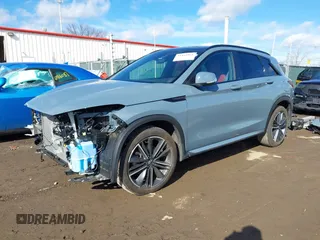 2023 Infiniti QX50 Sport with VIN 3PCAJ5FBXPF103199, listed as a IAAI auction lot 41443011 with 10,956 mi miles and . Bid and sale history available at DreamBid. Image 2.
